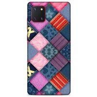 Samsung Galaxy Note 10 Lite Kılıf Patchwork (39) Liquid Crystal Kılıf Şeker Pembe Bordo