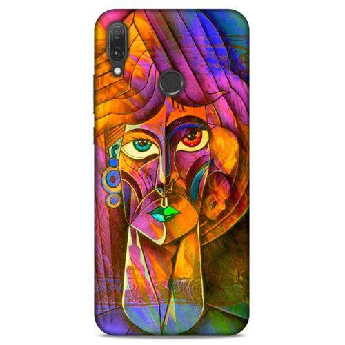 Lopard Huawei Y9 2019 Uyumlu Kılıf Sürreal Yüzler ♀ (50) Shockproof Kılıf Desenli