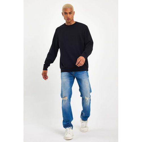 Süperlife Erkek Gri Bisiklet Yaka Ribanalı Regular Fit Sweatshirt spr26swk930