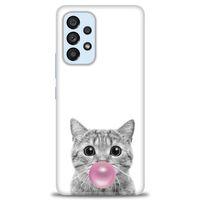 Samsung Galaxy A73 5G Kılıf HD Baskılı Kılıf - Cat + Tam Ekran Koruyucu