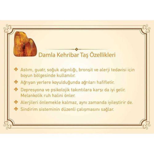 Nipora 925 Ayar Gümüş Püsküllü Arpa Kesim Koyu Kırmızı Damla Kehribar Tesbih