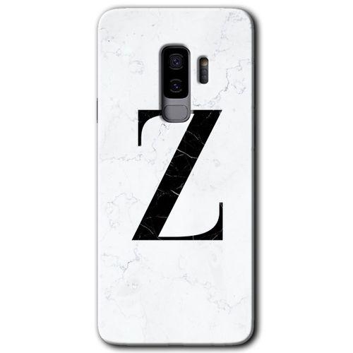 Galaxy S9 Plus Kılıf HD Desen Baskılı Arka Kapak - Beyaz Mermer Desenli Z Harfi