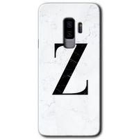 Galaxy S9 Plus Kılıf HD Desen Baskılı Arka Kapak - Beyaz Mermer Desenli Z Harfi