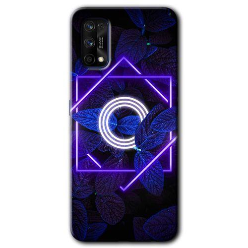 Realme 7 Pro Kılıf HD Desen Baskılı Arka Kapak - Dark Neon Yaprak O Harfi
