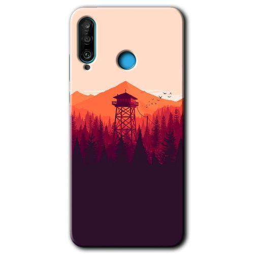 MRCİLETİSİM Huawei P30 Lite Kılıf Kapak - Gözlem Kulesi +Hayalet Ekran Yandan Gözükmez