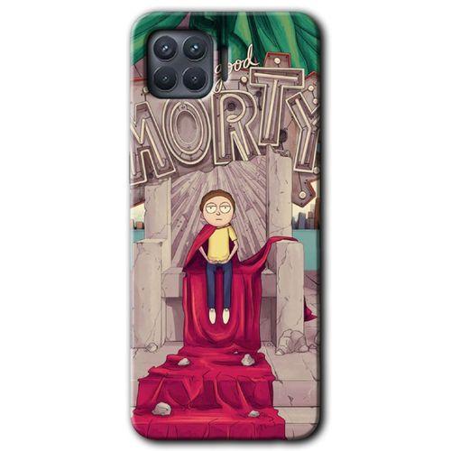 Oppo Reno 4 Lite Kılıf Baskılı Kapak - Morty + 5D Tam Kaplayan Cam