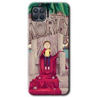 Oppo Reno 4 Lite Kılıf Baskılı Kapak - Morty + 5D Tam Kaplayan Cam