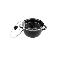 Emaye Kızartma Tenceresi Siyah Kırçıllı 24 Cm Royaleks-69115