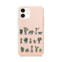 Kaktüs Bahçesi Tasarımlı iPhone 11 Pembe Telefon Kılıfı