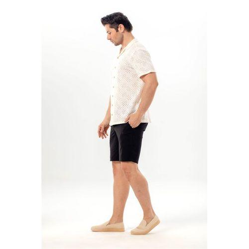 Kısa Kol Girit Yazlık Kopanaki Erkek Gömlek Krem Krm