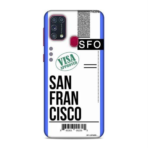 Samsung Galaxy M31 Kılıf Uçak Bileti San Francisco Arka Kapak Koruma Desenli Full Koruyucu