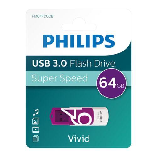 PHILIPS FM64FD00B, 64GB, USB 3.0, Vivid, Mor, Flash Disk