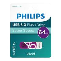 PHILIPS FM64FD00B, 64GB, USB 3.0, Vivid, Mor, Flash Disk