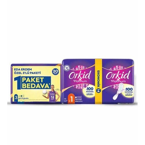 Orkid Platinum Normal + Gece 20’Li Eda Erdem Paketi Hijyenik Ped