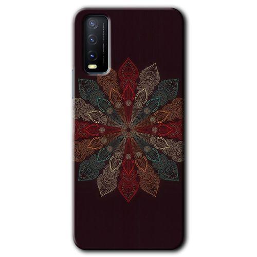 Vivo Y20s Kılıf HD Desen Baskılı Arka Kapak - Mandala Flower Wal