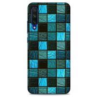 Xiaomi Mi A3 Kılıf Patchwork (27) Tasarımlı Kılıf Turkuaz Siyah