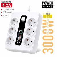 Hp-h04 3000w 10amper 6’lı 2metre Uzatma Kablolu Çoklu Termal Akım Priz