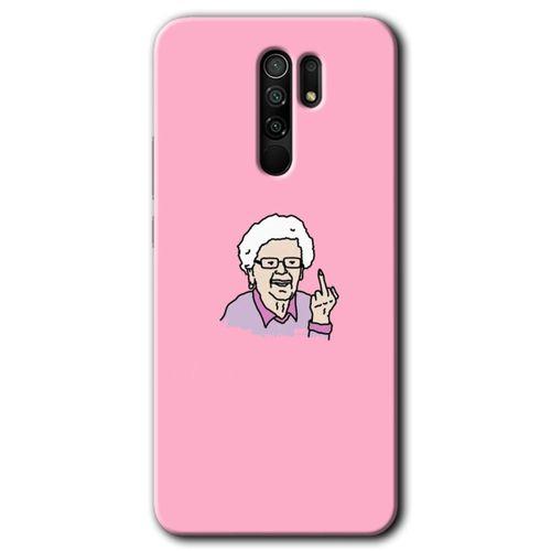Xiaomi Redmi 9 Kılıf Baskılı Kapak - Bad Grandmother + 5D Tam Kaplayan Cam