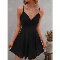 Kadın Ip Askılı Kruvaze Yakalı Kiloş Ithal Krep Elbise