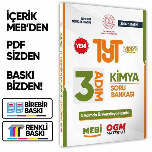 2026 TYT MEBİ-OGM 3 ADIM Kimya Soru Bankası RENKLİ A4 Boyut Video Çözümlü BASKI ÜCRETİ