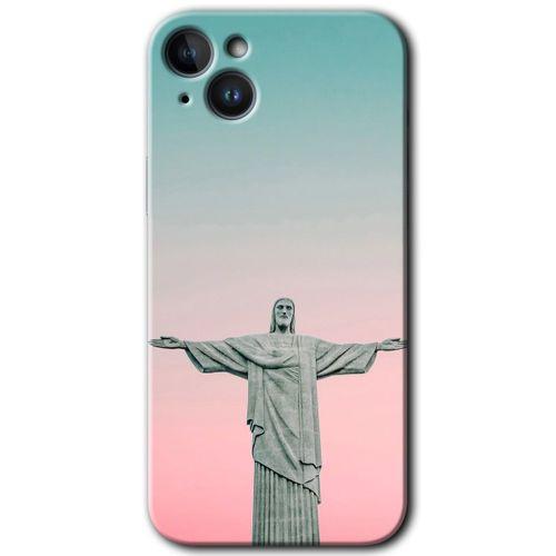 Potkal Hediye Fabrikası Potkal Hediye Fabrikası iPhone 14 Plus Kılıf HD Desen Baskılı Arka Kapak - Temperli Cam - Rio