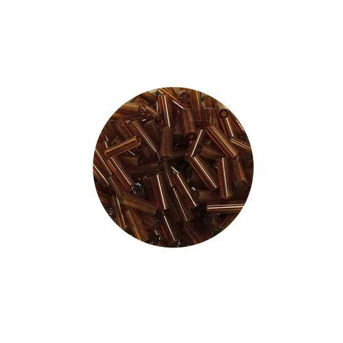 Uzun Boru Kesme Boncuk Çap 2mm Uzunluk 10 mm - 60 Gram - Şeffaf Kahverengi - BNC285
