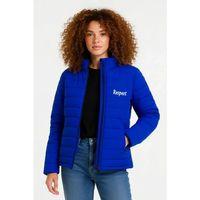 Mikro Su İtici Kapitone Baskılı Astarlı Fermuarlı Bomber Mont - Saks Mavisi