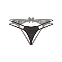 Arkası Açık Siyah Fantezi String Tanga