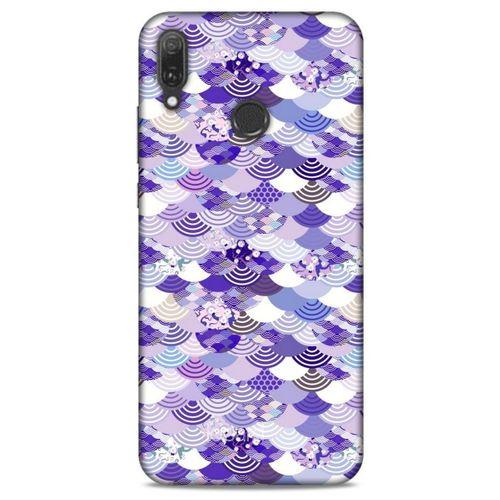 Huawei Y9 2019 Kılıf Pastel Renkler (15) Antişok Kılıf Mor Beyaz