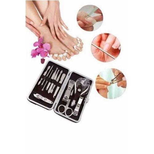 12 Parça Paslanmaz Çelik Kompakt Ve Taşınabilir Manikür Makası Tırnak Makası