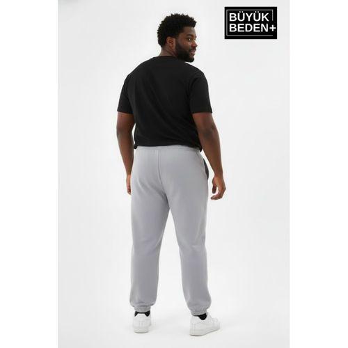 Erkek Büyük Beden BROOKLYN Baskılı Paça Lastikli Rahat Kesim Jogger İnce Eşofman Altı SPR26BEA951-2