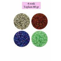 Dökme Cam Kum Boncuk (8/0) 3 mm - 4 Renk - Toplam 80 Gram - BNC417