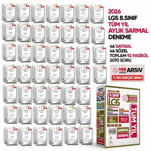 2026 8 Sınıf LGS TÜM YIL Aylık SARMAL Konu Deneme Seti MEB Örnek Soru Tıpkı Basım Çözümlü PAKET