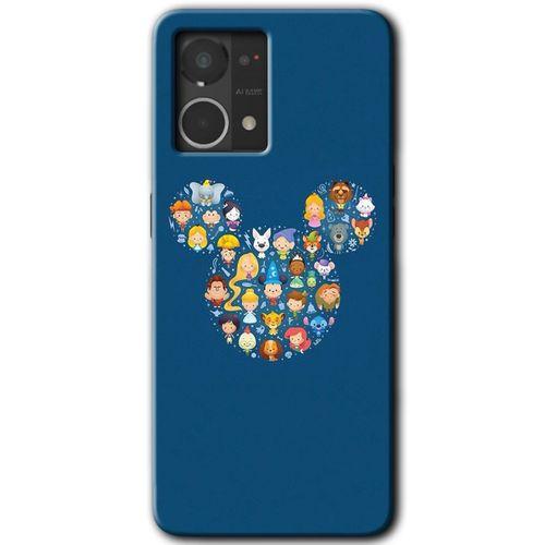 Oppo Reno 7 4G HD Baskılı Kılıf + 9D Tam Ekran Koruyucu - Mickey