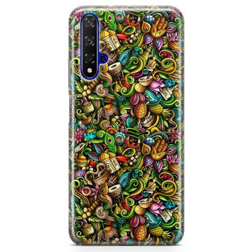 Honor View 20 Kılıf Doodle Hindistan Turu Arka Kapak Koruma Desenli Full Koruyucu