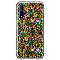 Honor View 20 Kılıf Doodle Hindistan Turu Arka Kapak Koruma Desenli Full Koruyucu