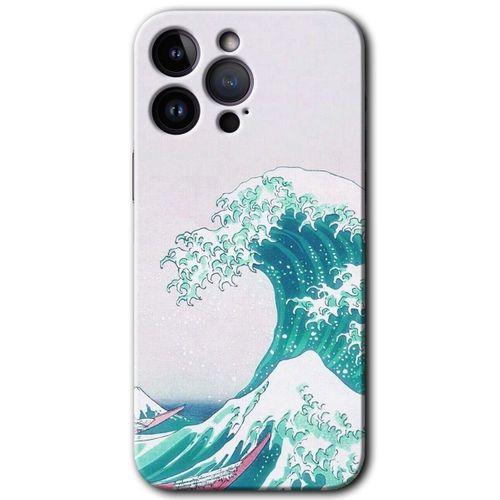 Potkal Hediye Fabrikası iPhone 14 Pro HD Baskılı Kılıf + 9D Tam Ekran Koruyucu - Dalga