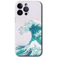 Potkal Hediye Fabrikası iPhone 14 Pro HD Baskılı Kılıf + 9D Tam Ekran Koruyucu - Dalga