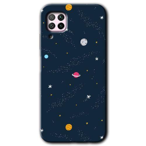 Potkal Hediye Fabrikası Huawei P40 Lite HD Baskılı Kılıf + 9D Tam Ekran Koruyucu - Çizim Gezegen