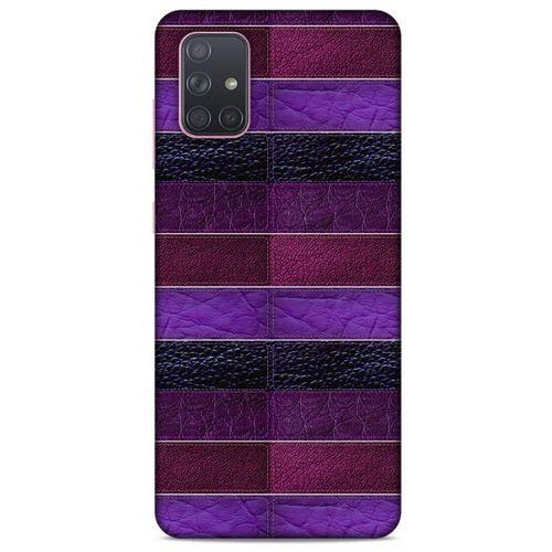 Samsung Galaxy A71 Kılıf Patchwork (14) Lansman Kılıf Mor Bordo