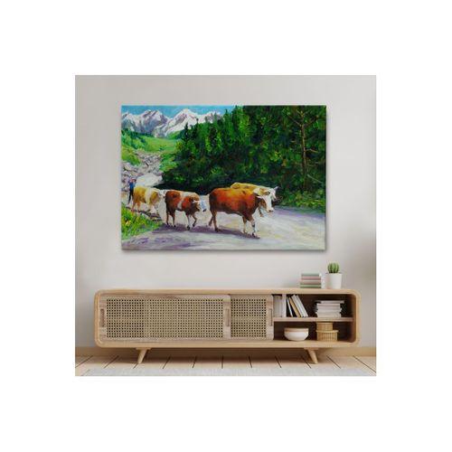 Otlayan Boğa Kanvas Duvar Tablosu-1183