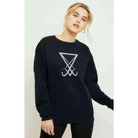Lucifer Sigil 2 Baskılı Siyah Kadın Sweatshirt