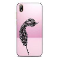 Lopard Huawei Y5 2019 Uyumlu Kılıf Tattoo's (29) Arka Koruma Kılıfı Tüy Dövmesi