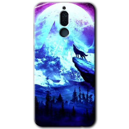 MRCİLETİSİM Huawei Mate 10 Lite Kılıf HD Desen Baskılı Arka Kapak + Temperli Cam - Mega Kurt