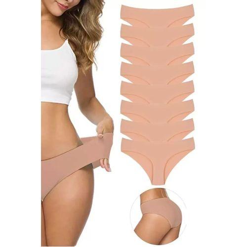 8 Adet Kadın Dikişsiz Lazer Kesim Esnek İz Yapmayan Külot Ten