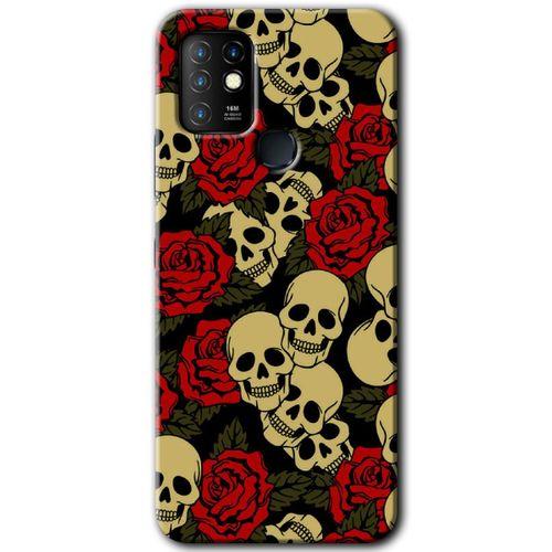 İnfinix Hot 10 Kılıf HD Desen Baskılı Arka Kapak - Kurukafa Aşk