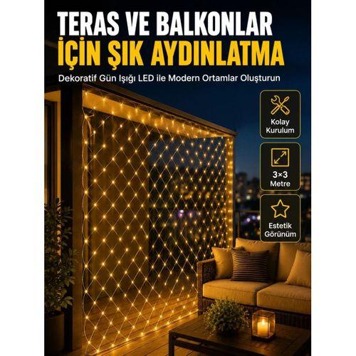 İç Ve Dış Mekân Kullanımına Uygun 3x3 Metre Led Işık Ağı