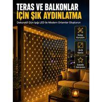 İç Ve Dış Mekân Kullanımına Uygun 3x3 Metre Led Işık Ağı