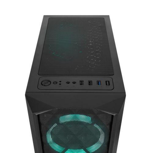EVEREST BUMPY, Mesh, 600W, 4x12cm RGB Fan, Temperli Cam Yan Panel, ATX, GAMING KASA