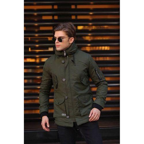 Alaska Slim Fit Su Ve Soğuğa Dayanıklı Kapüşonlu Kısa Parka Kaban--haki--